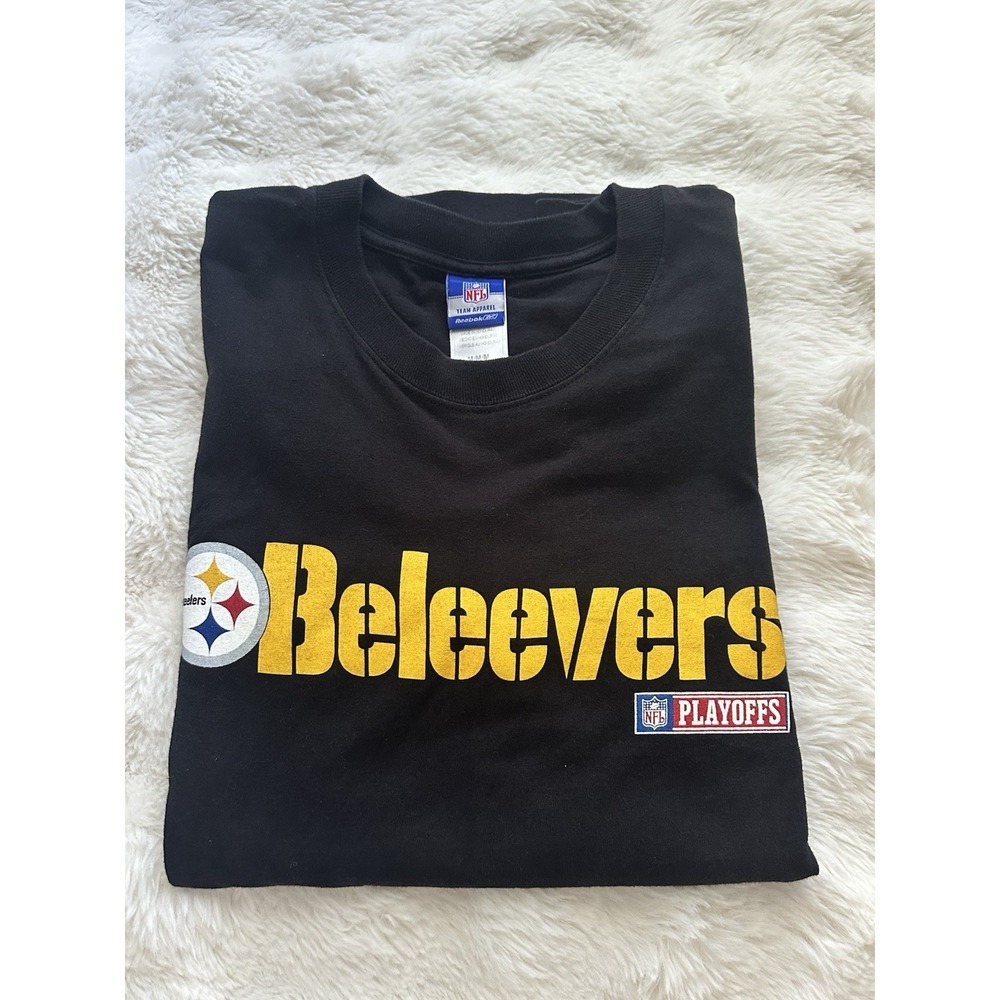 VTG Men's NFL Pittsburgh Steelers Tshirt Beleevers Medium Reebok  Cotton Vintage